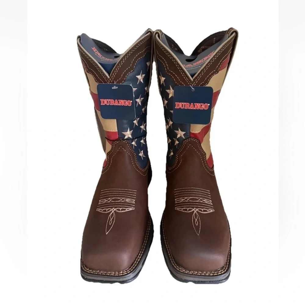 LADY REBEL WORK™ BY DURANGO® STEEL TOE PATRIOTIC FLAG WORK BOOTS DRD0234  9